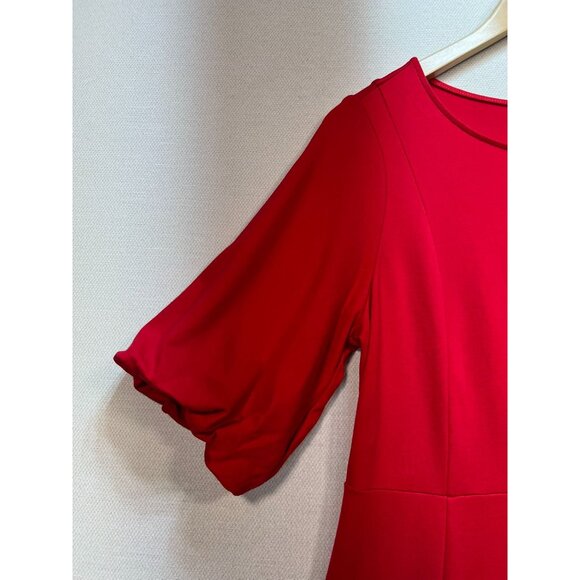 J. Jill Womens Simple Elegance Fit & Flare Knit Midi Dress Small Red - Picture 6 of 12